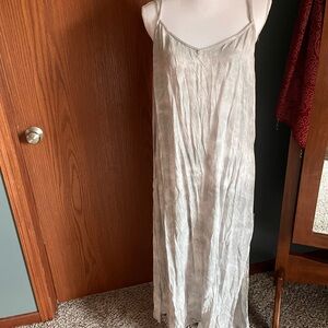 Aerie Light Gray Maxi Dress Size L Modal Slip Dress NWT Soft Flowing Chic‎